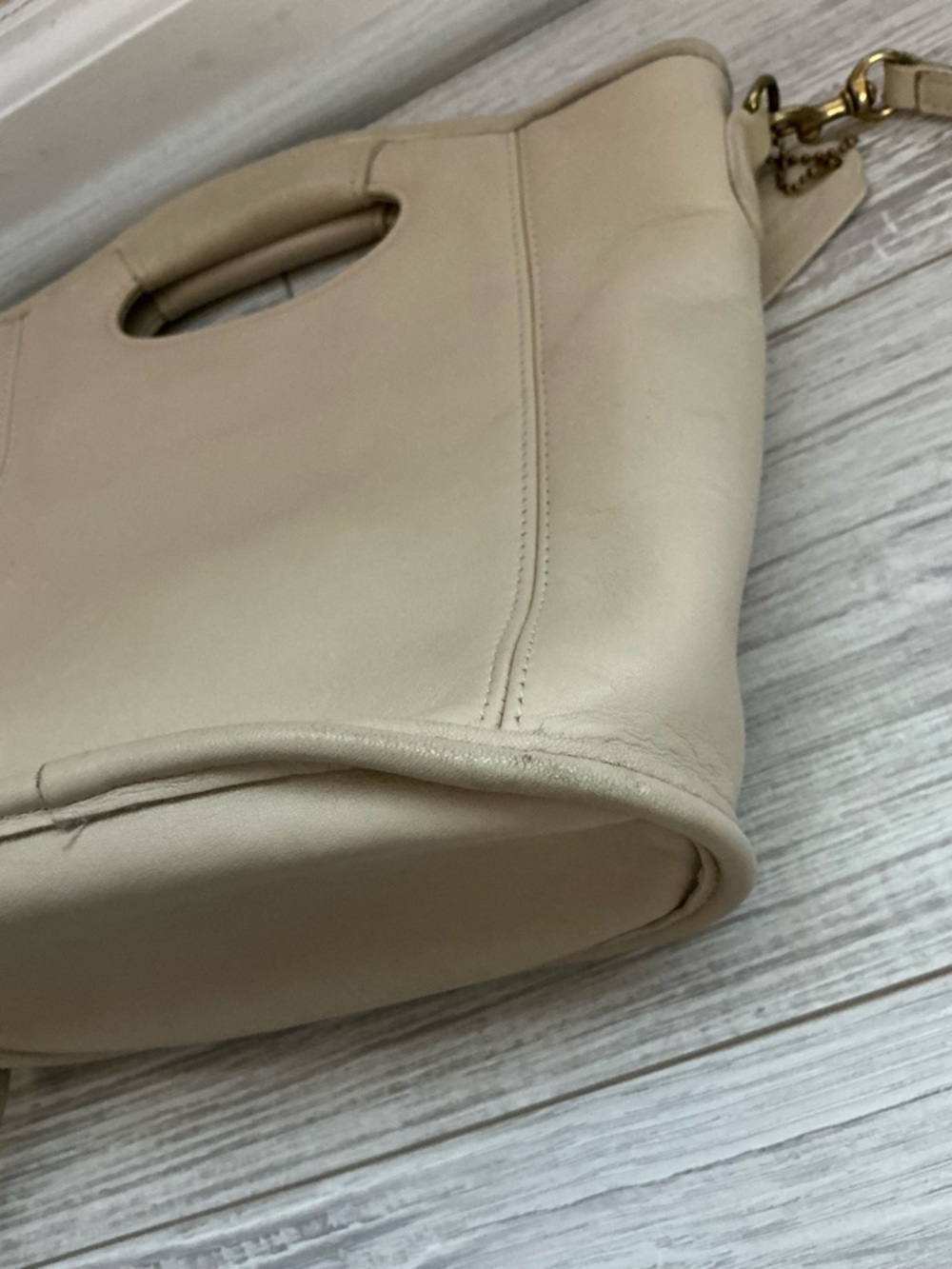 Coach Beige Cream Crossbody Tote with Top Handle - Picture 5 of 8